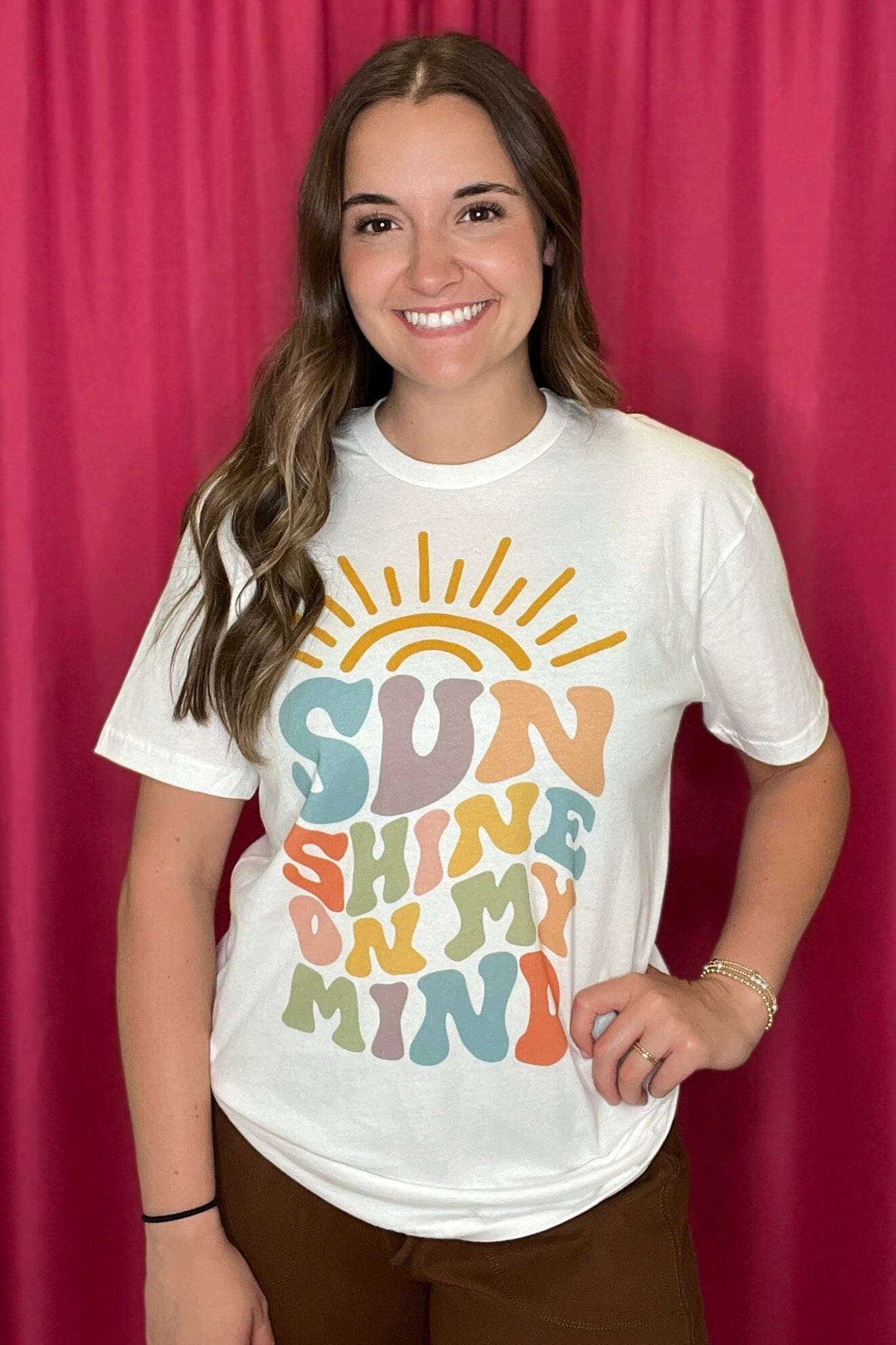 Sunshine On My Mind T-Shirt MISSY BASIC KNIT REBELROSE/ATTITUDETEES