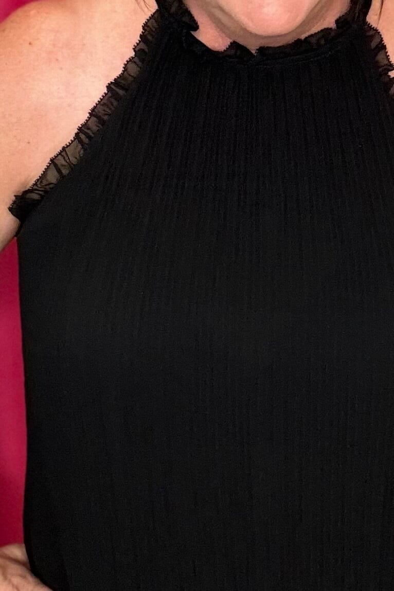 Sleeveless Pleated Halter Top with Ruffles MISSY TOP SPECIAL LIVERPOOL