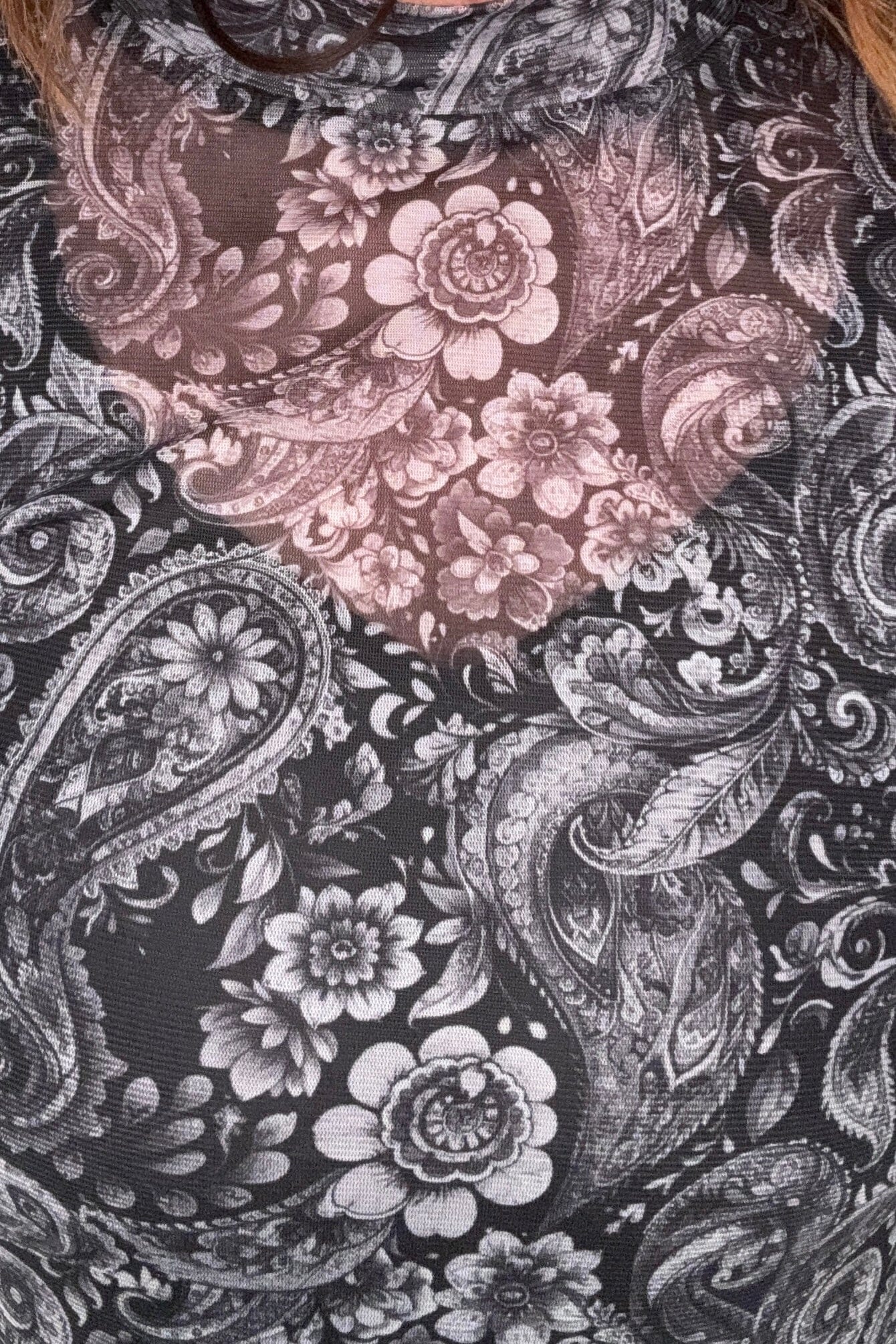 Wanted In Paisley Mesh Top MISSY BASIC KNIT STERLINGKREEK