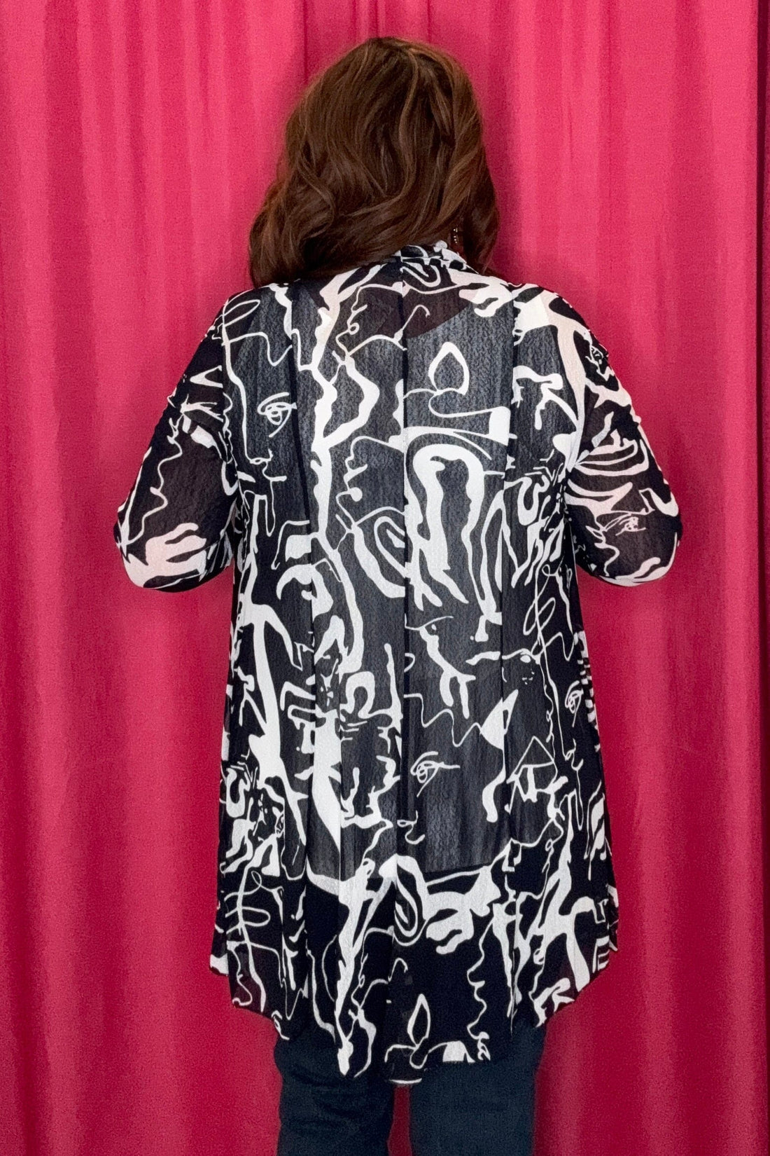 Printed Mesh Cardigan OUTFIT COMPLETER CREATION