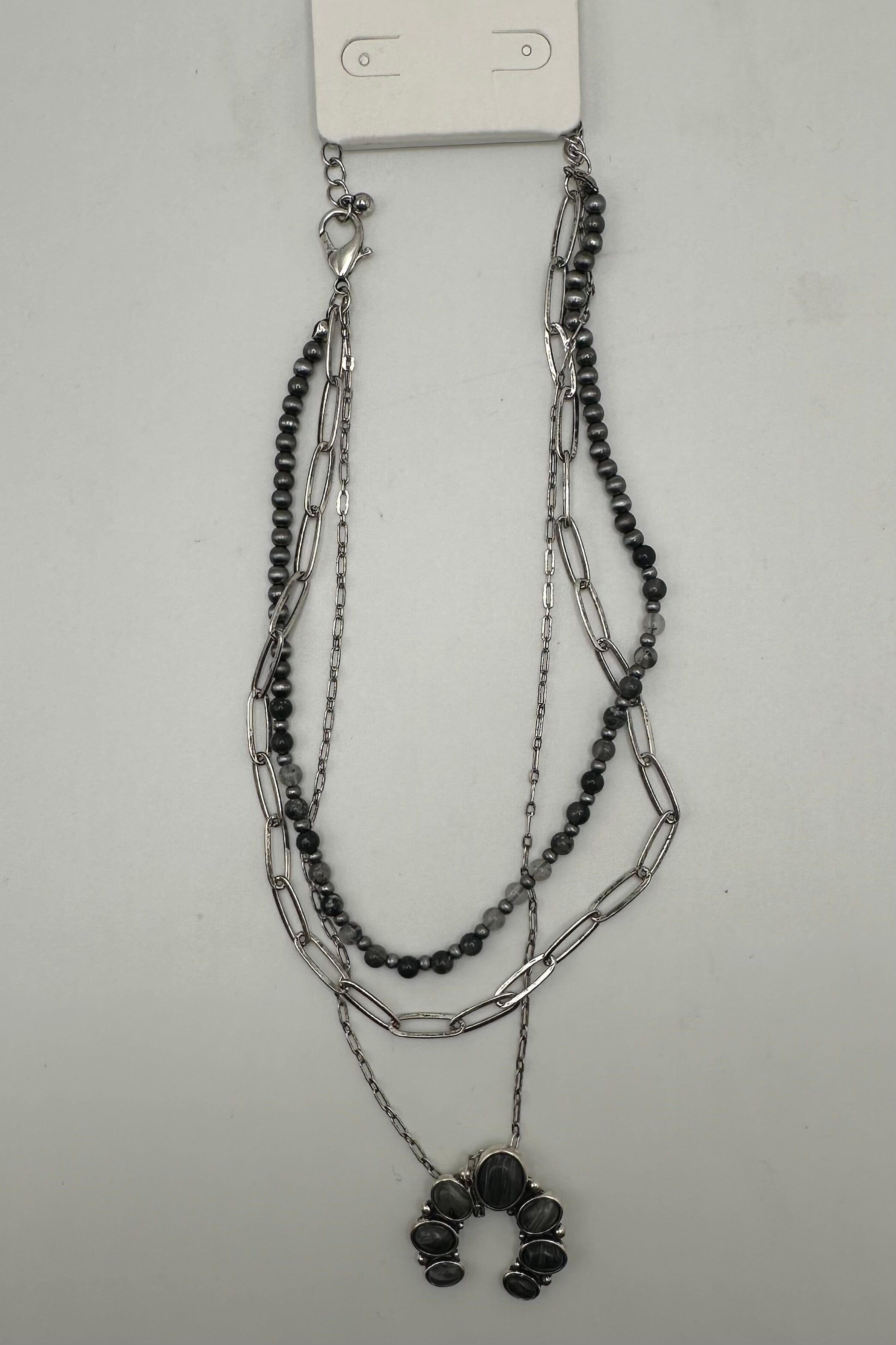 Fashion Necklace - 3 Strand Silver JEWELRY SUSIE