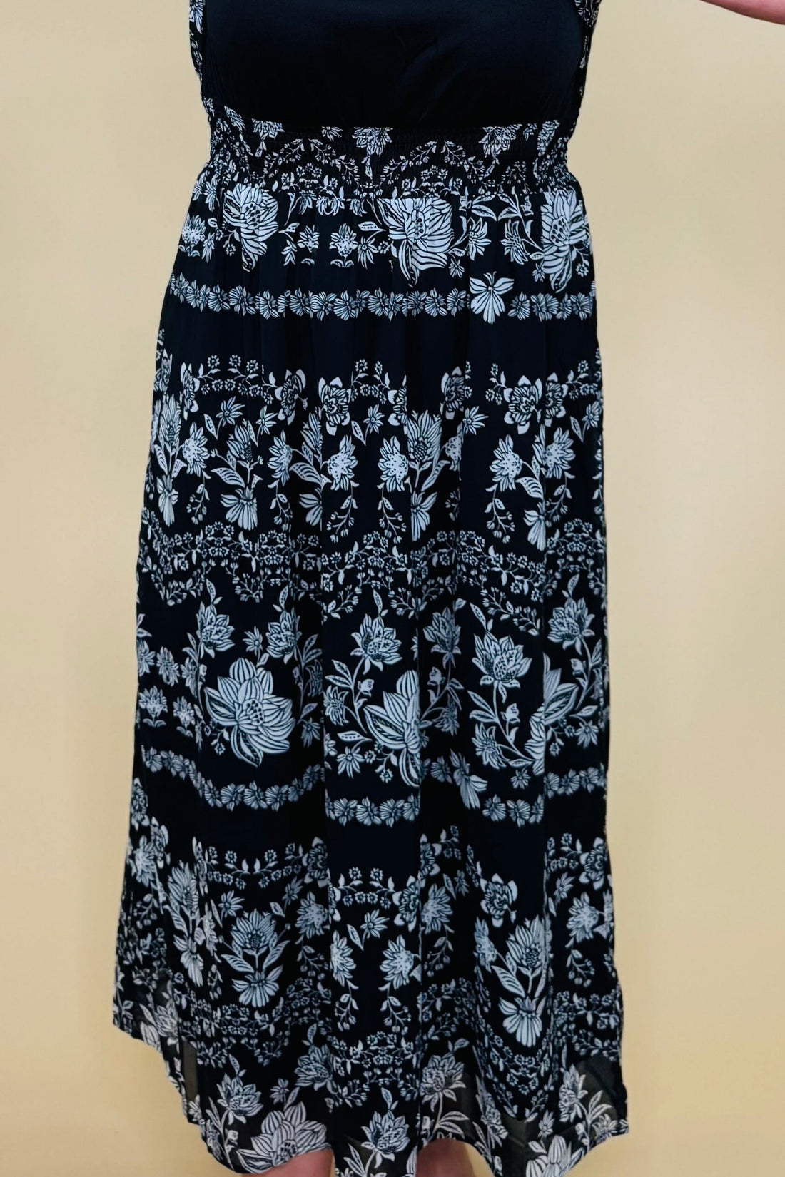Printed Tank Dress w/Top Layer DRESS KEREN HART