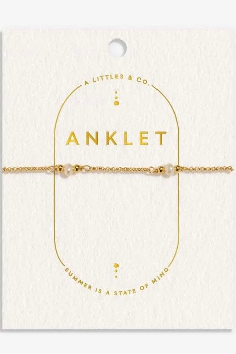Pearl & Gold-Tone Plated Anklet JEWELRY A LITTLES & CO
