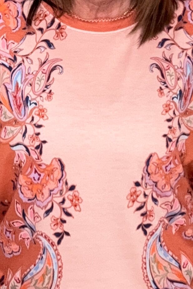 Printed 3/4 Blouson Sleeve Scoop Neck MISSY TOP SPECIAL DEMOCRACY