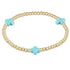 Enewton Signature Cross Gold Pattern 3mm Bead Bracelet- Turquoise JEWELRY ENEWTON