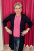 Long Textured Cardigan OUTFIT COMPLETER KEREN HART BLK S