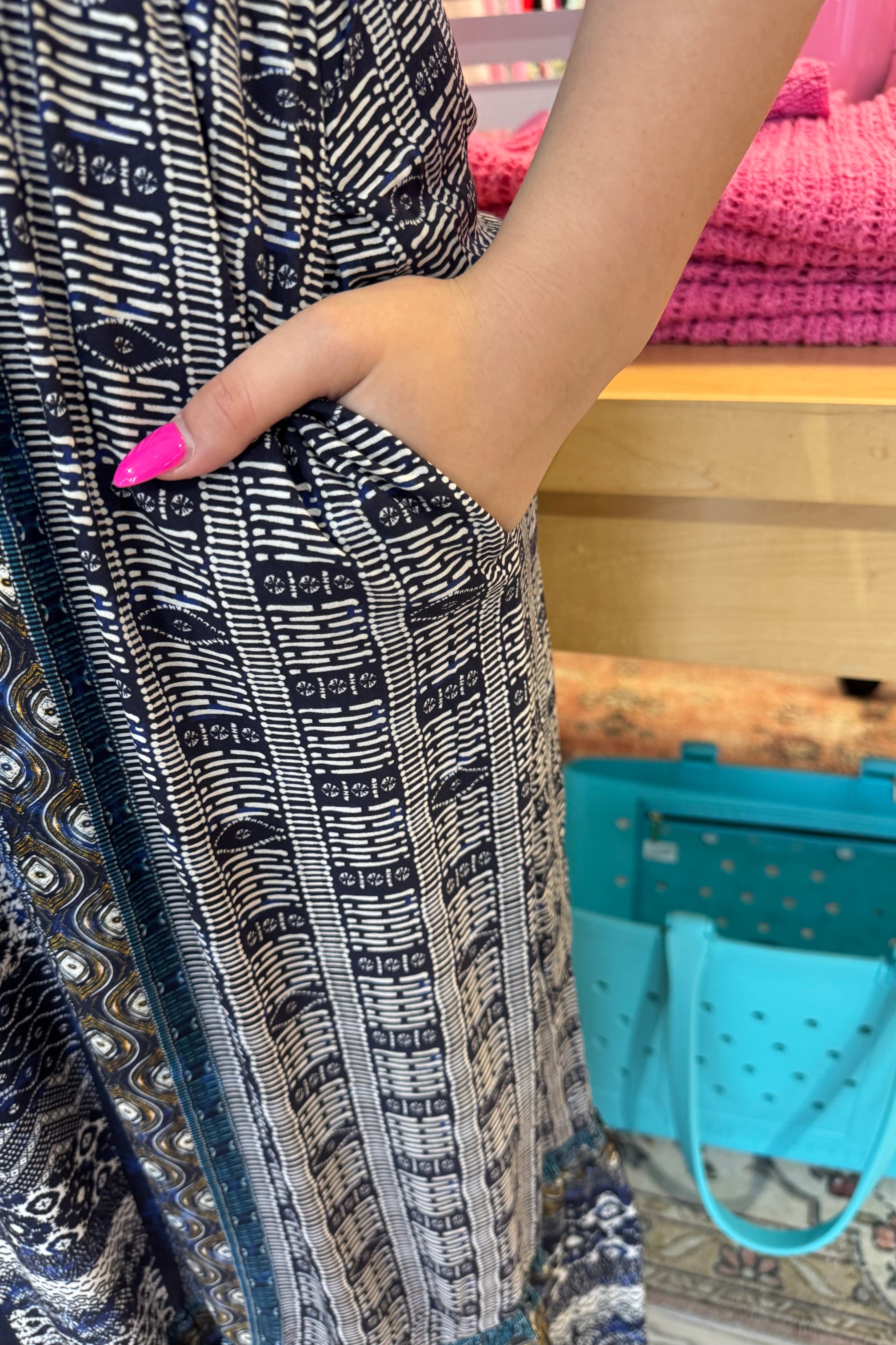 Elbow Sleeve Square Neck Woven Maxi Dress DRESS LIVERPOOL
