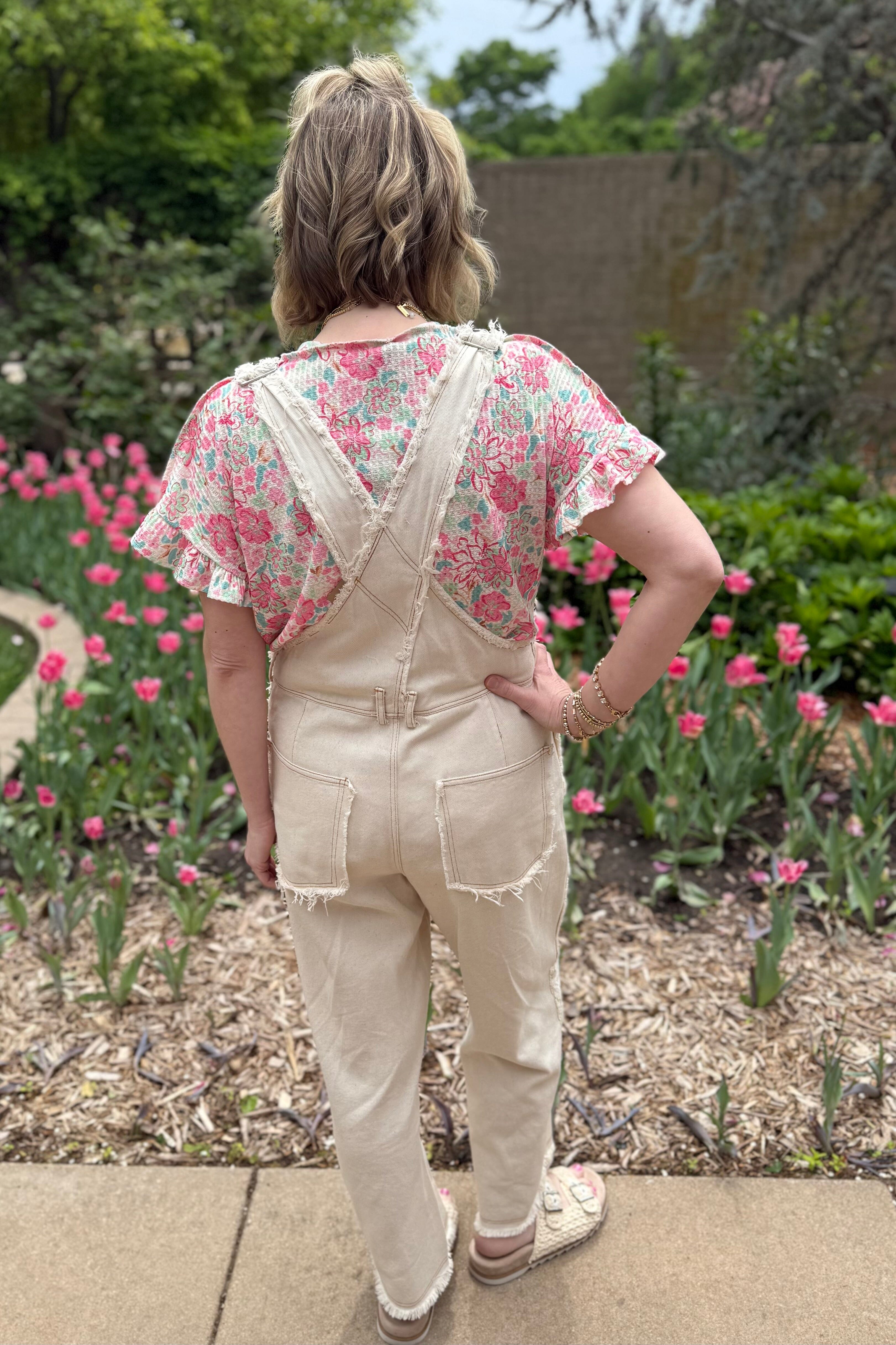 Frayed Overall with Lace Patches DRESS MELLOWWORLD