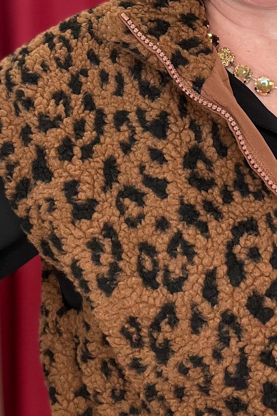 Reversable Leopard Vest w/Collar OUTFIT COMPLETER SOUTHERN GRACE