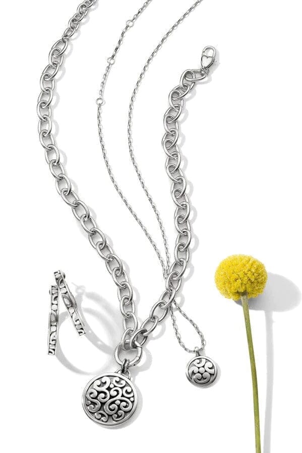Contempo Silver Medallion Charm Necklace BJEWELRY Brighton Collectables