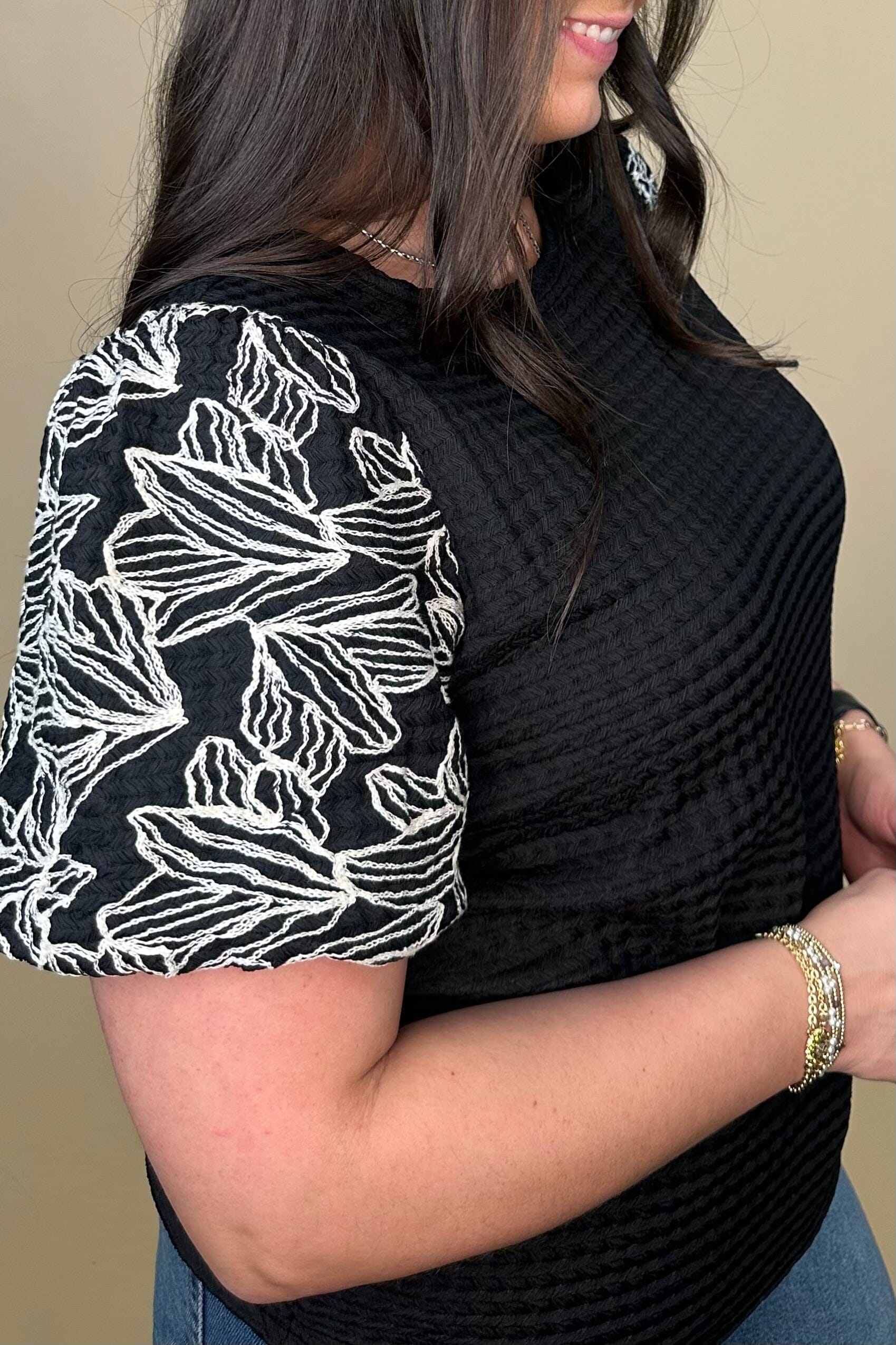 Embroidered Puff Sleeve Blouse MISSY TOP SPECIAL ZAC & RACHEL