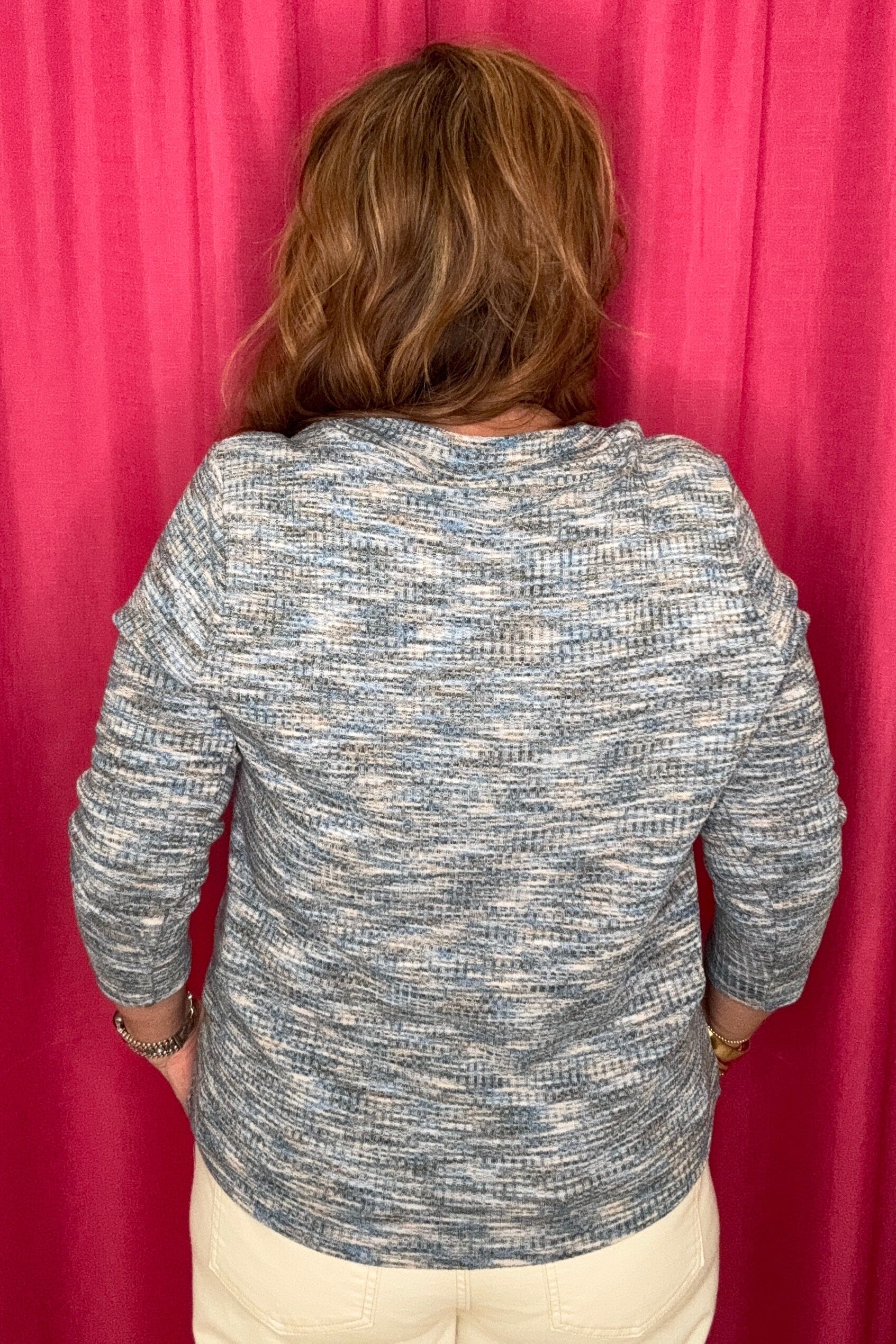3/4 Sleeve V-Neck Knit Tee MISSY TOP SPECIAL LIVERPOOL
