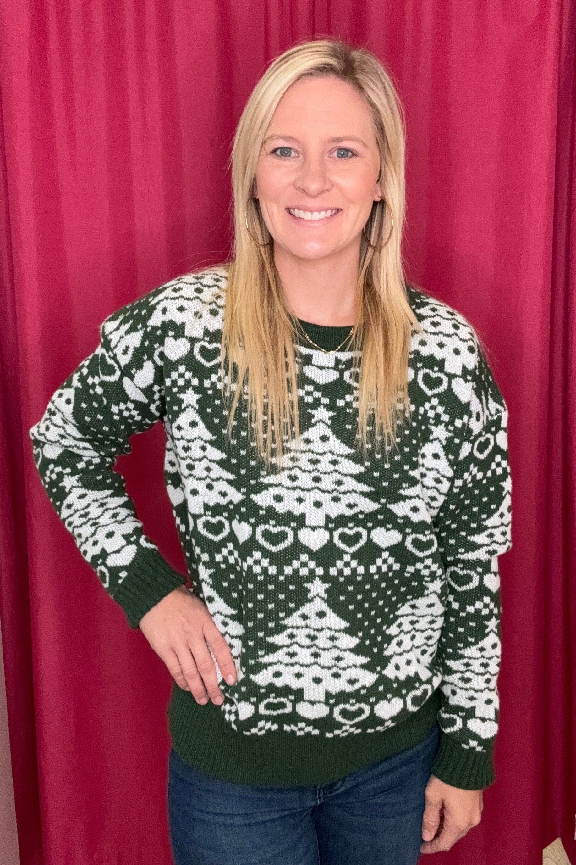 Christmas Tree Print Sweater SWEATER DEAR SCARLETT