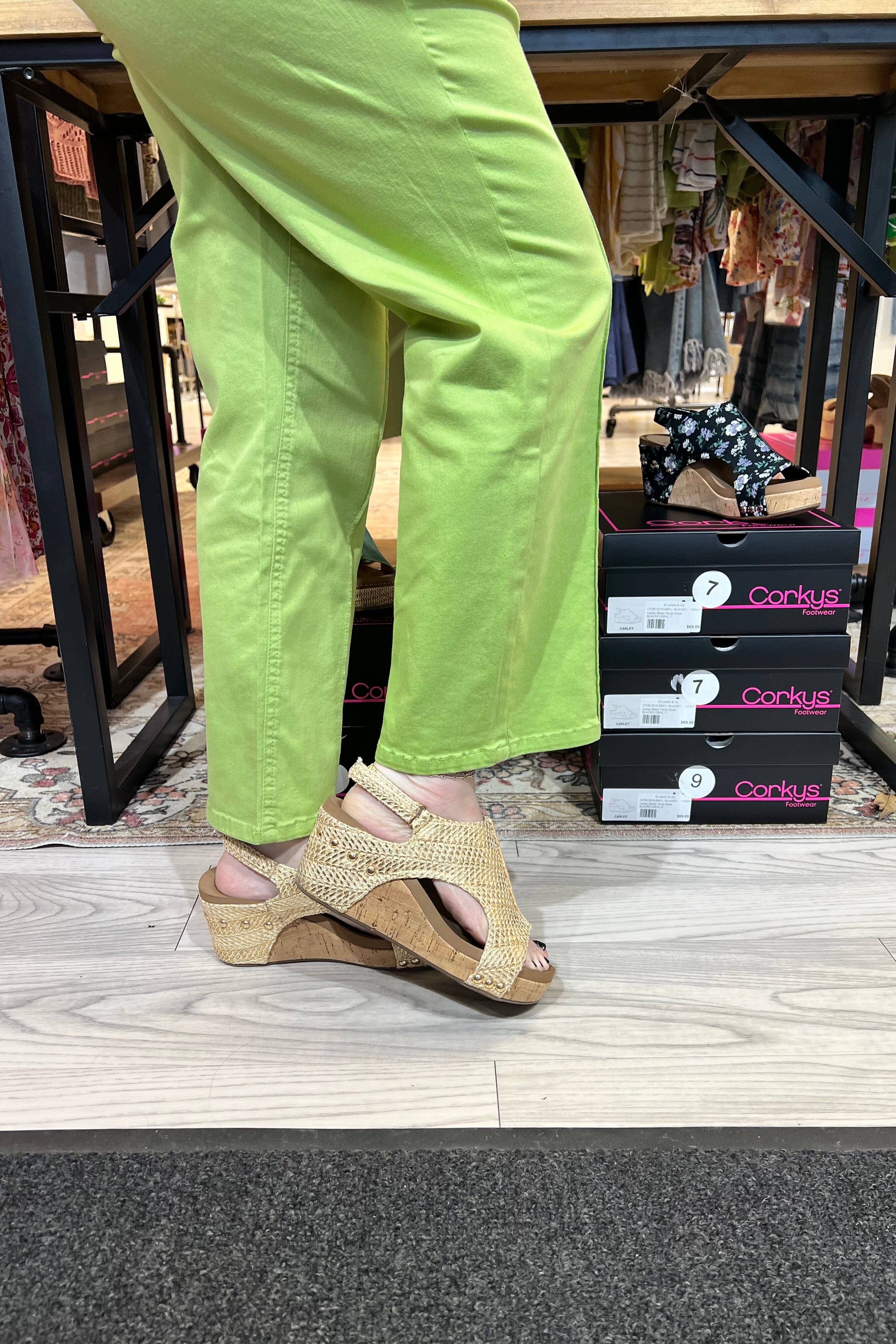 Stretch Denim Seamed Cropped Flare BOTTOMS HABITAT