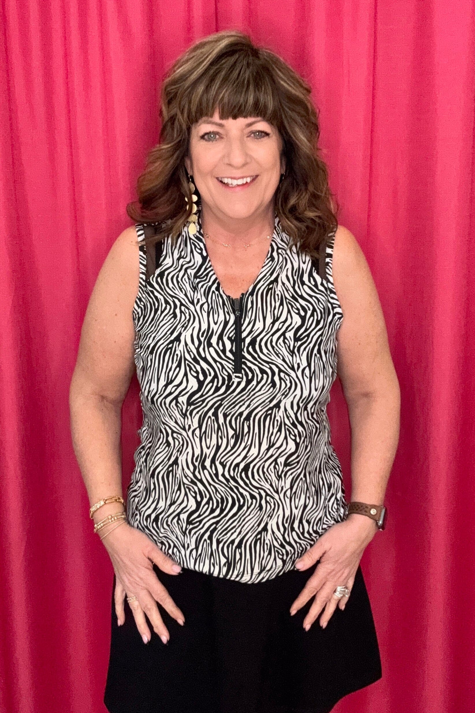 Sleeveless Zip Mock Neck Top UNDER TRIBAL