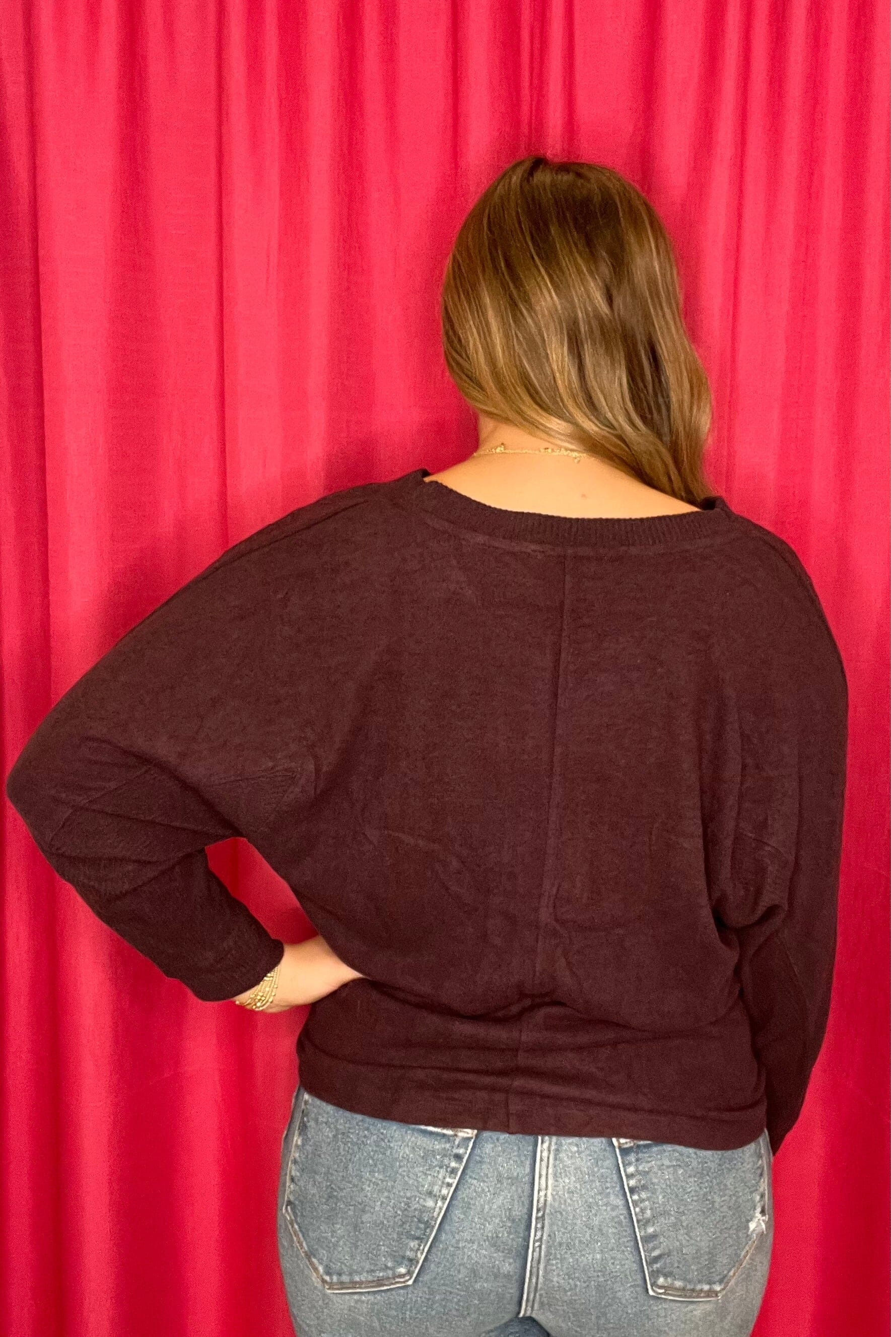 3/4 Sleeve Mandarin Collar Half Placket Twist Front Hem MISSY TOP SPECIAL DEMOCRACY