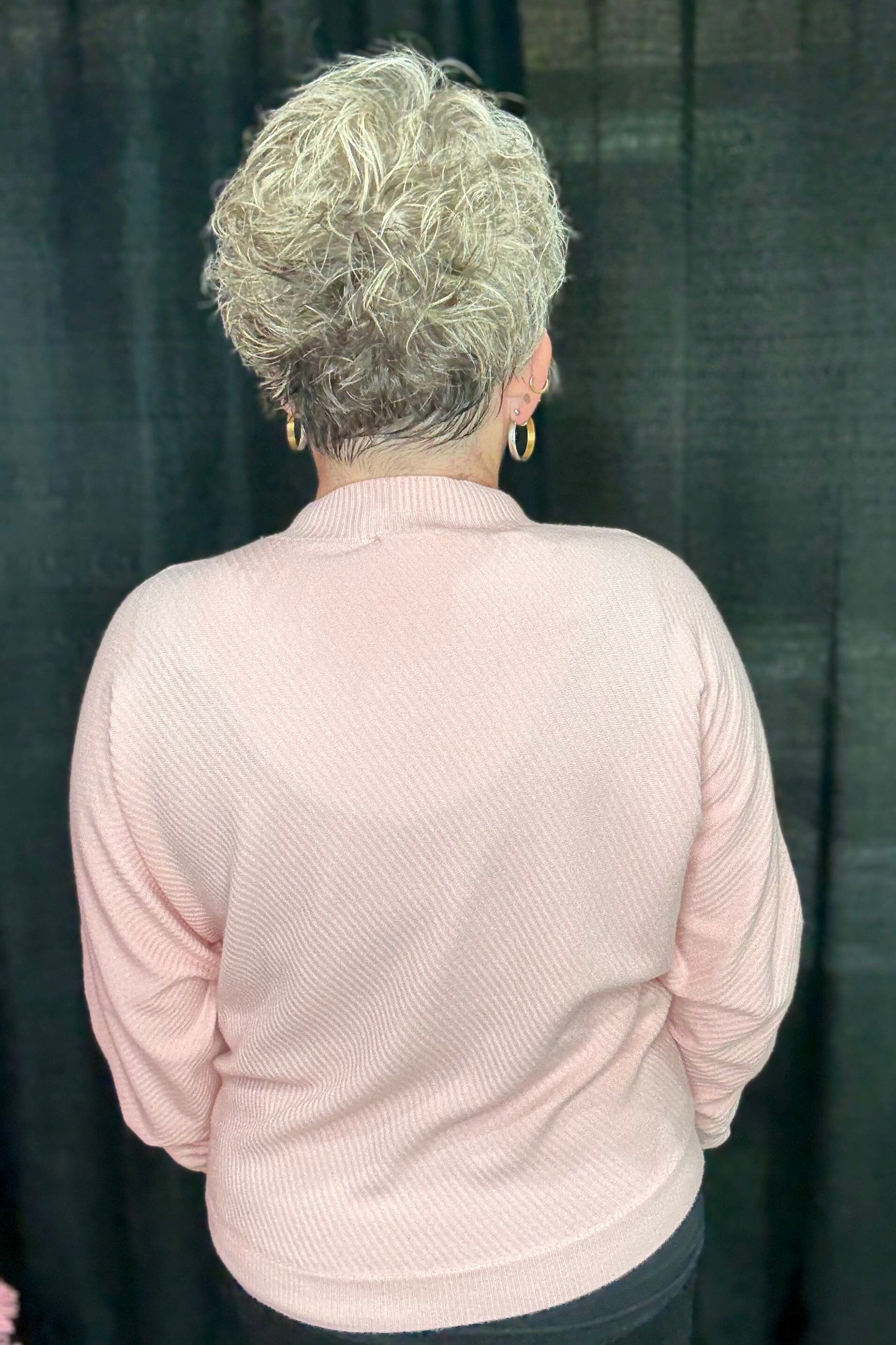 Fine Gauge Mock Neck Diagonal Rib Dolman Sweater SWEATER ALLIE & ROSE
