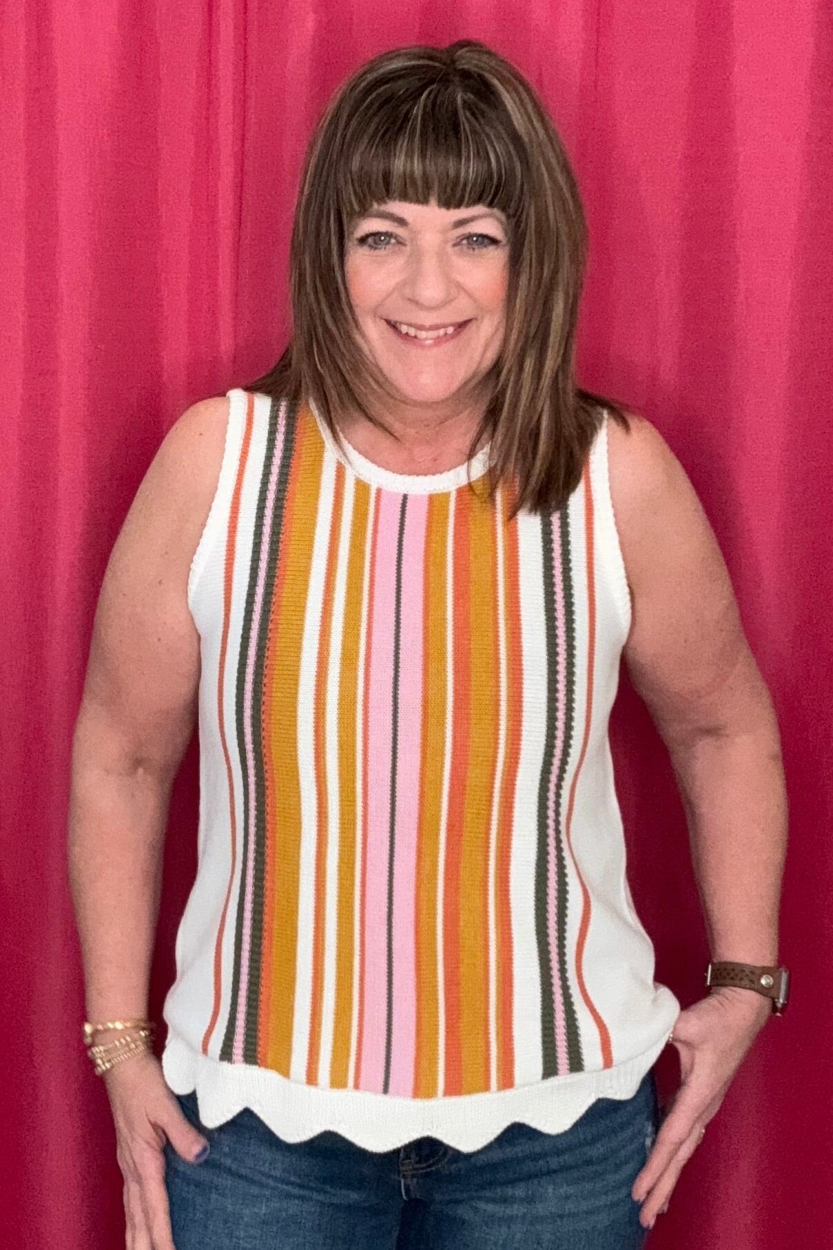 Crew Neck Sleeveless Sweater MISSY TOP SPECIAL TRIBAL