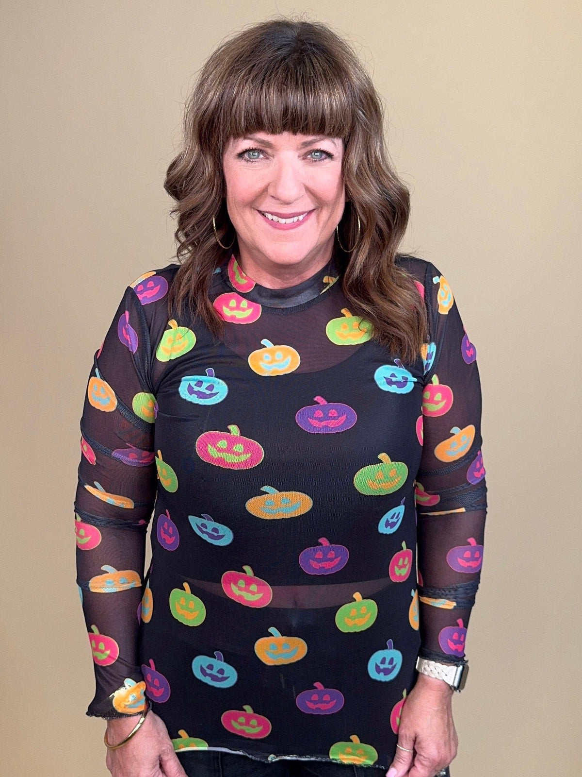Pumpkin Pop Mesh MISSY BASIC KNIT:~~Unassigned~~ JESS LEA