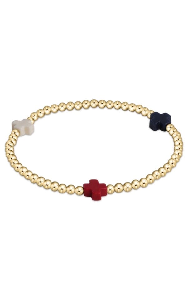 Extended Signature Cross Gold 3mm Firecracker JEWELRY ENEWTON