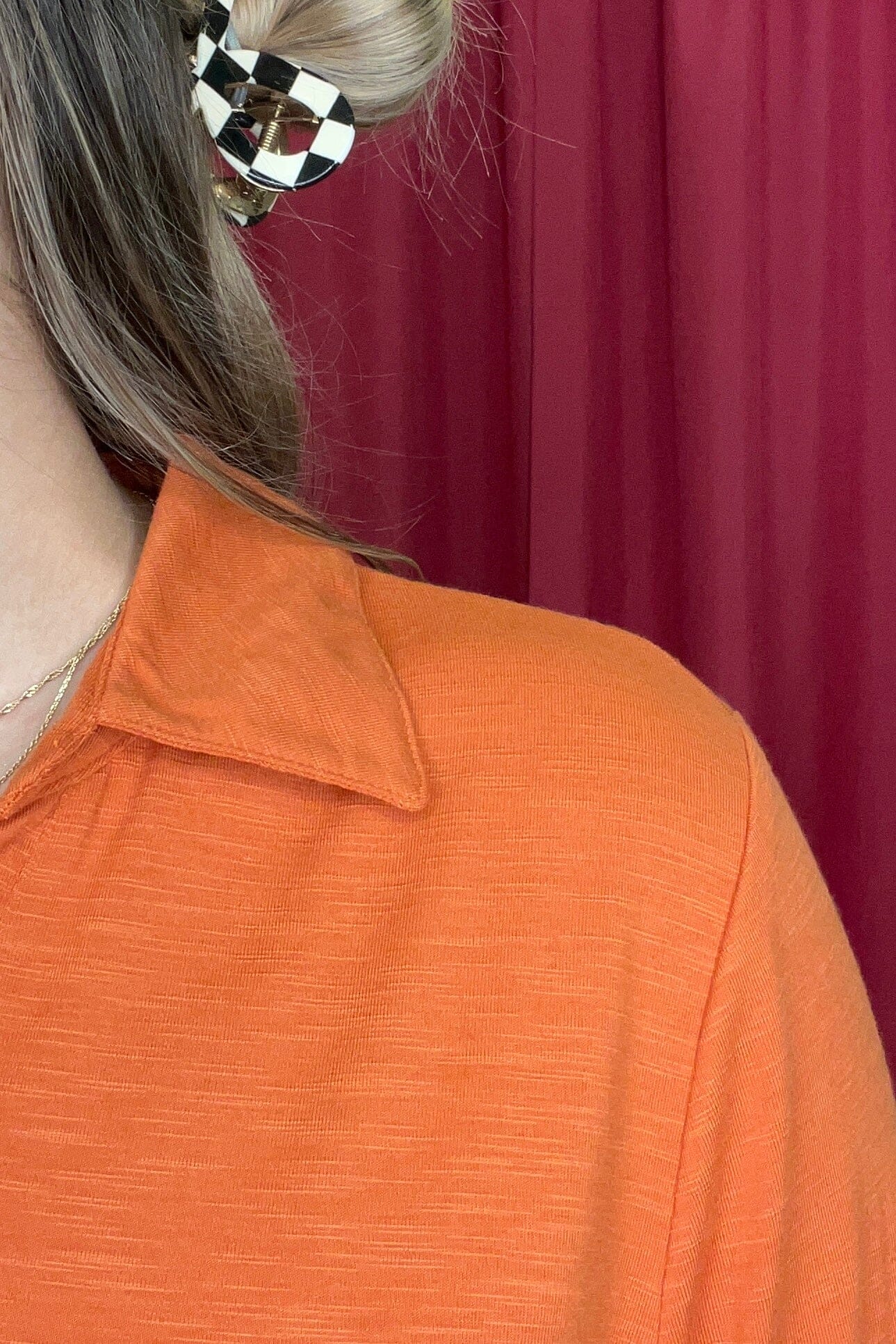 V-Neck Collared 3/4 Sleeve Top MISSY TOP SPECIAL SOUTHERN LADY