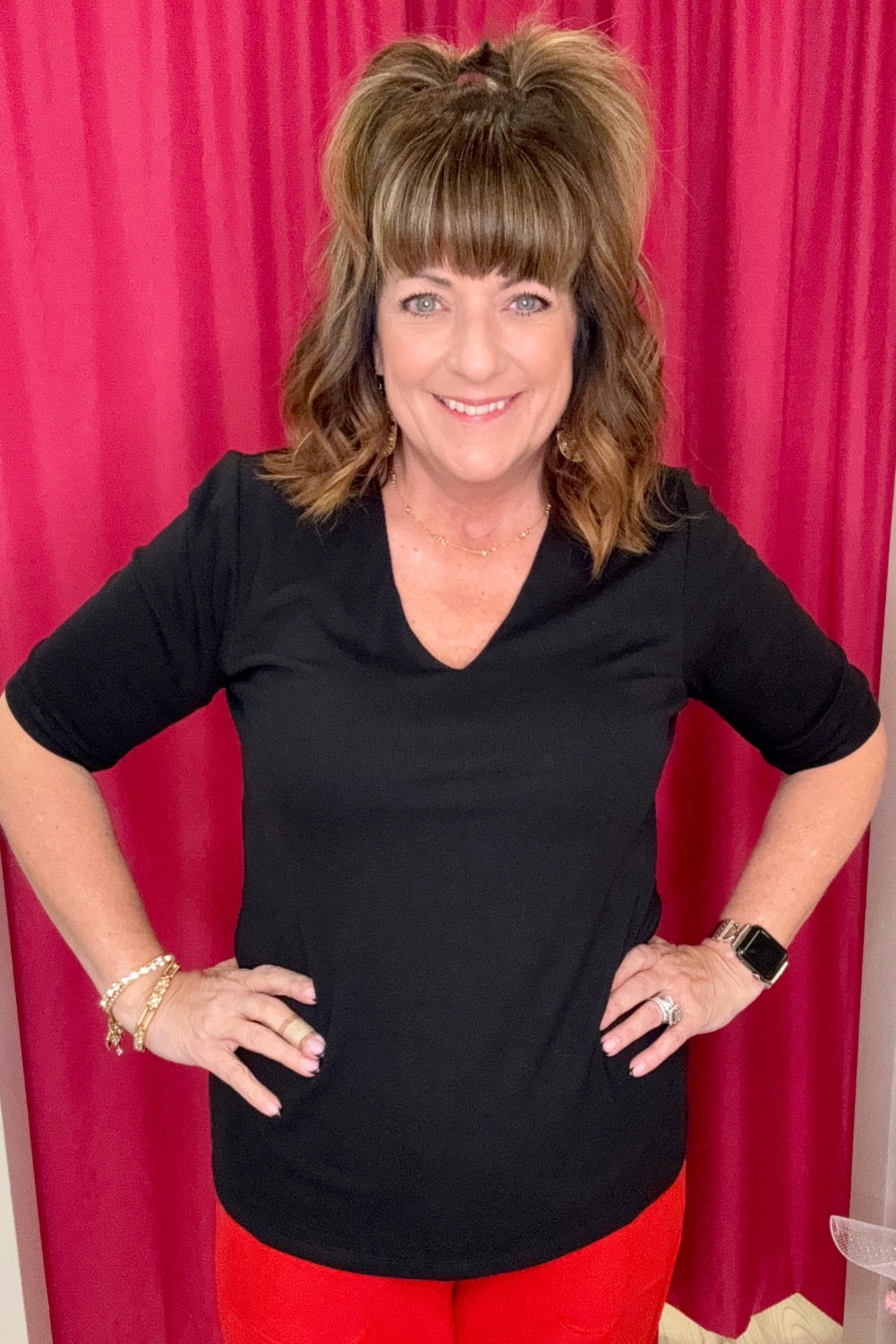 Double Layer V Neck MISSY BASIC KNIT LIVERPOOL