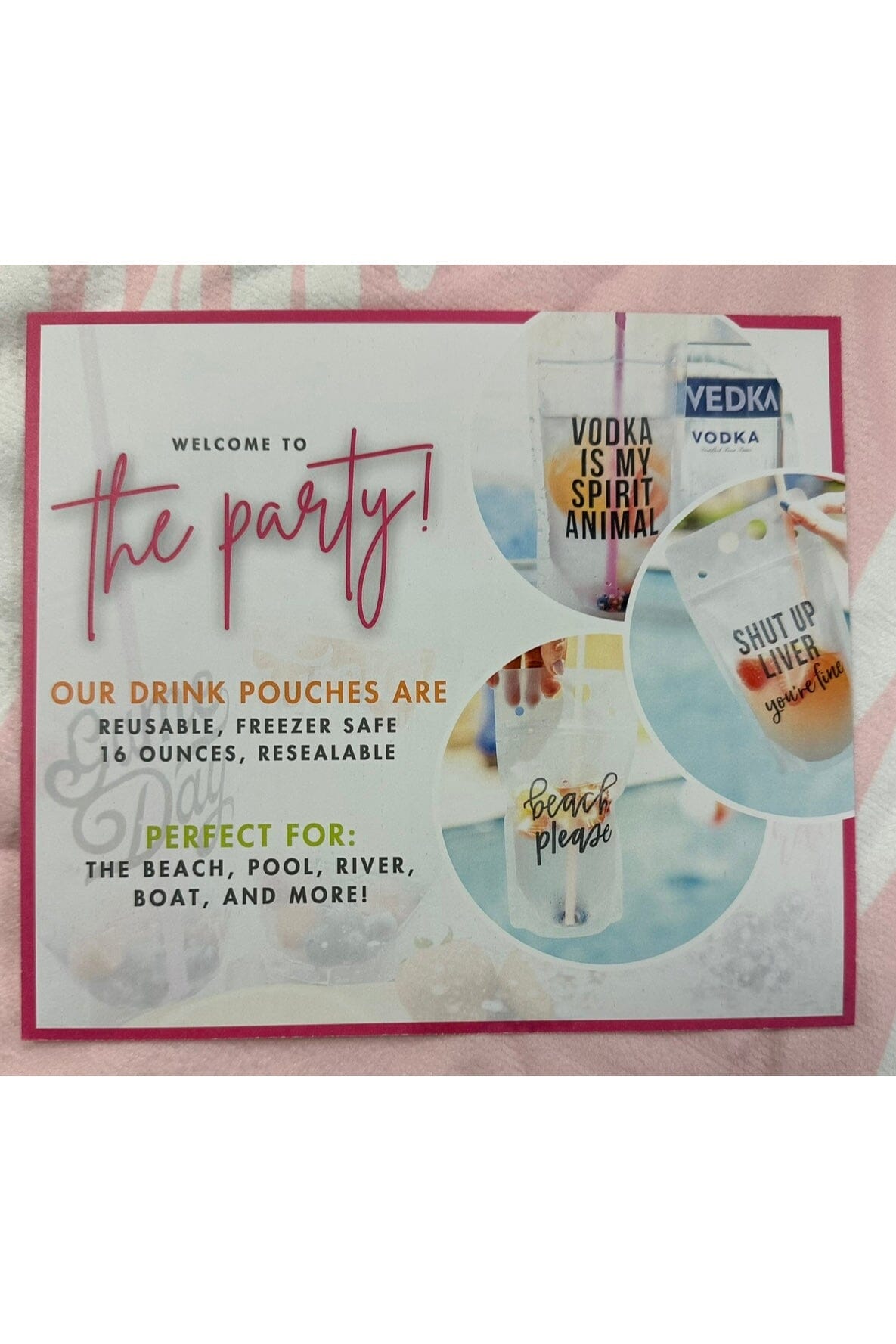 Drink Pouch With Straw GIFT/OTHER Drink Pouch Party