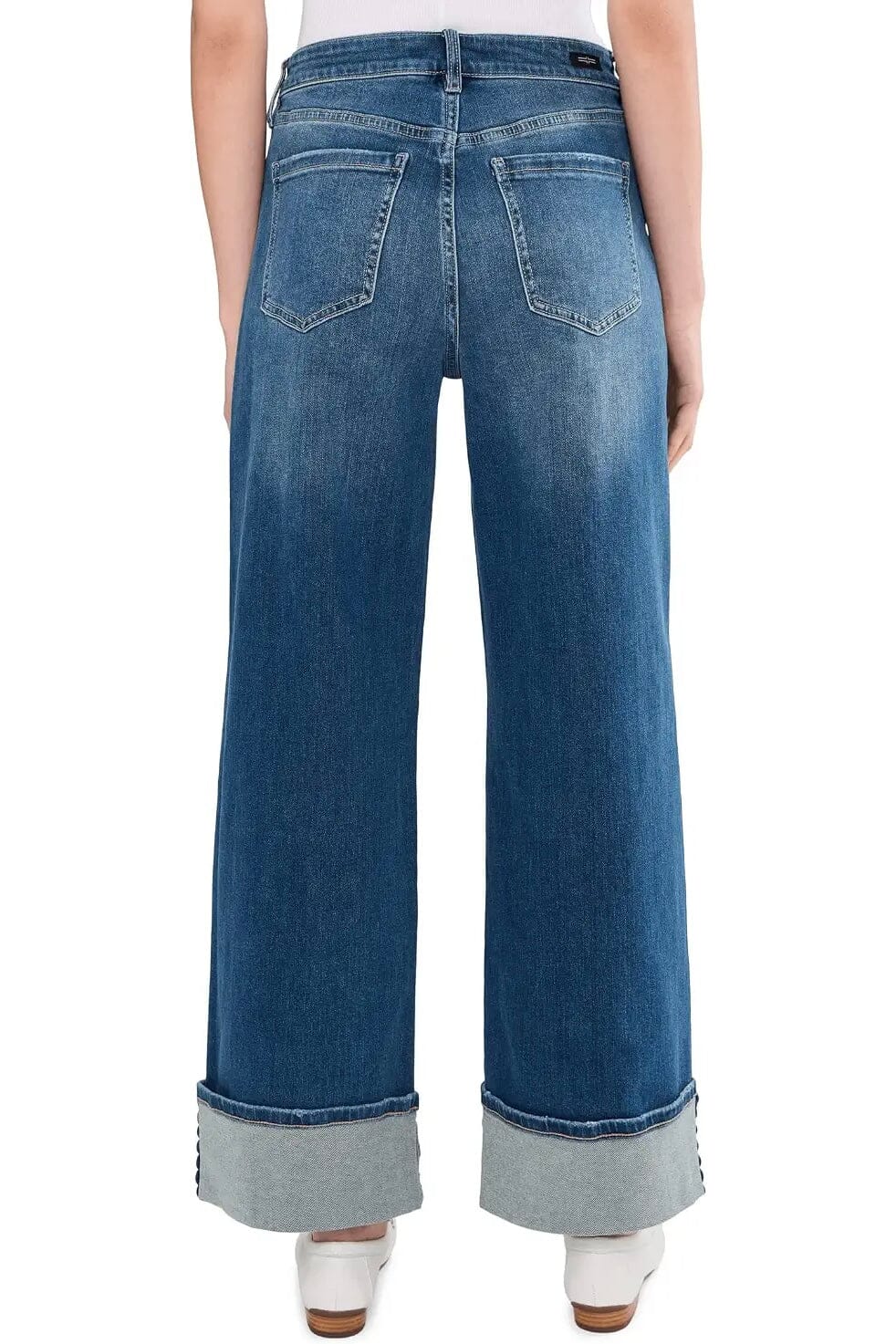 Morgan Cuffed Crop Wide Leg w/Trim 30" Inseam JEANS LIVERPOOL