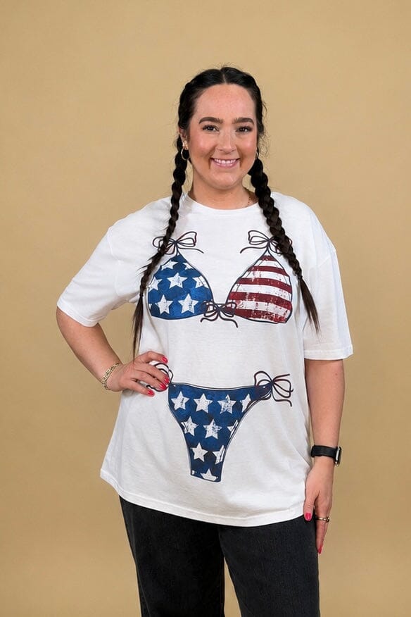 4th of July Bikini T-Shirt MISSY BASIC KNIT KEEP IT GYPSY