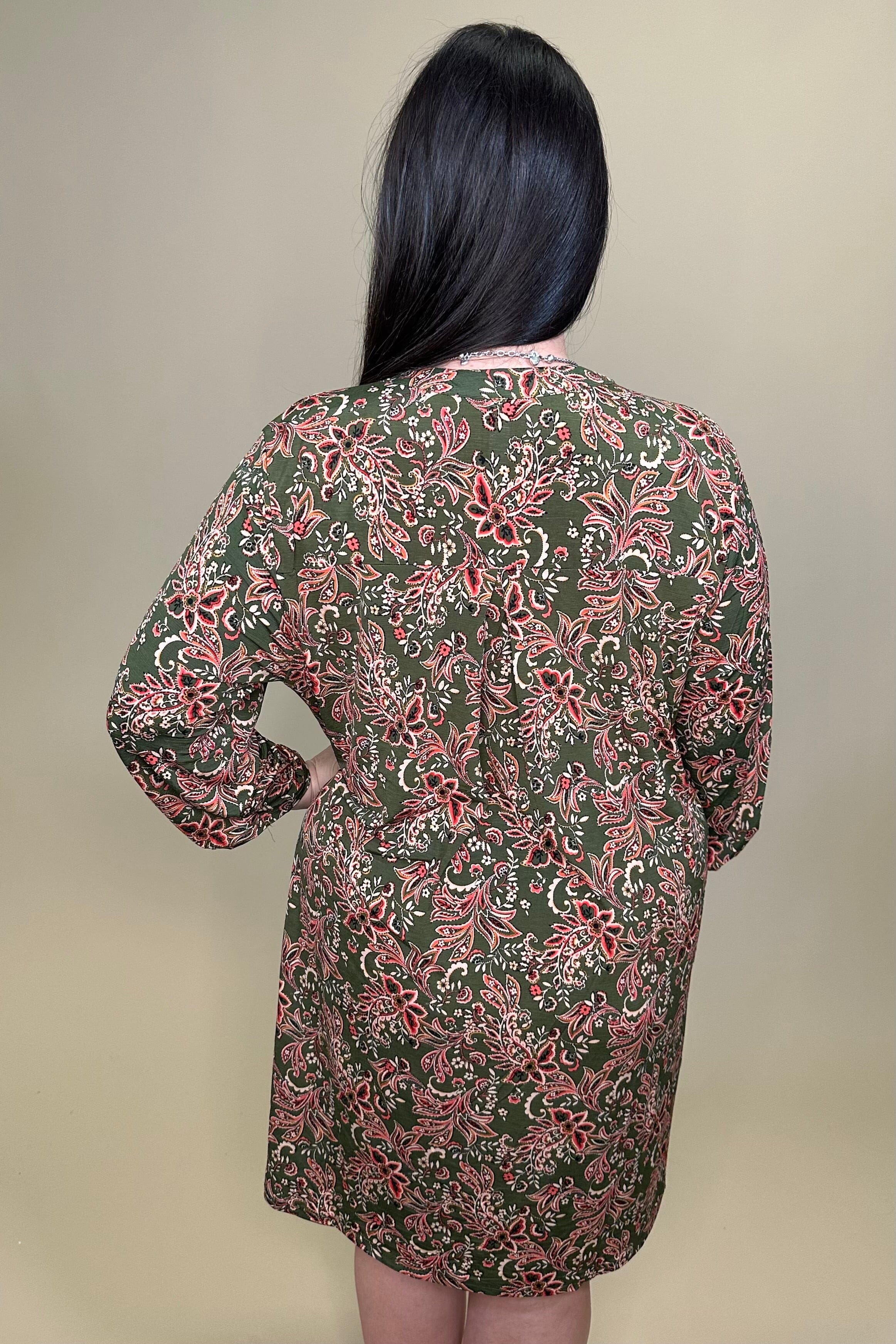 Printed Dress w/V-Neck DRESS DEAR SCARLETT