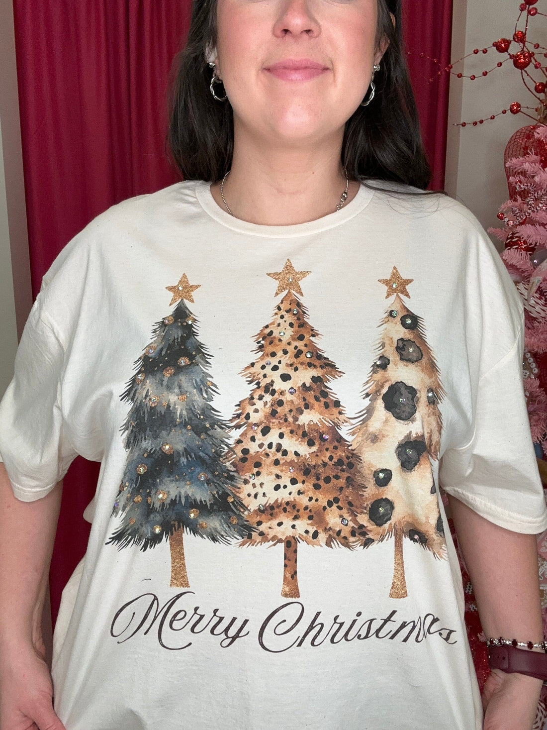 3 Christmas Trees T-Shirt MISSY BASIC KNIT JCOONS