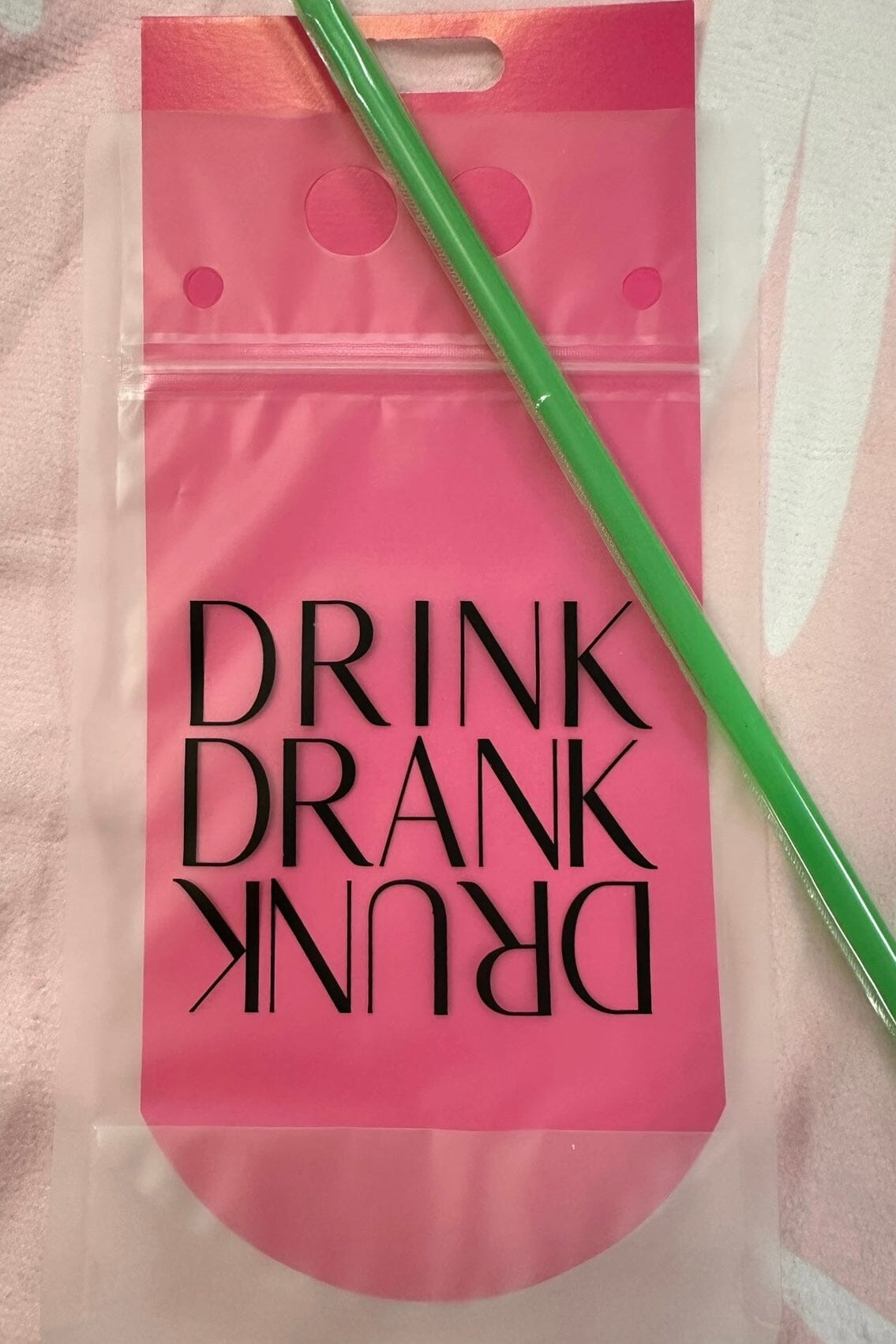 Drink Pouch With Straw GIFT/OTHER Drink Pouch Party DRINKDRANK