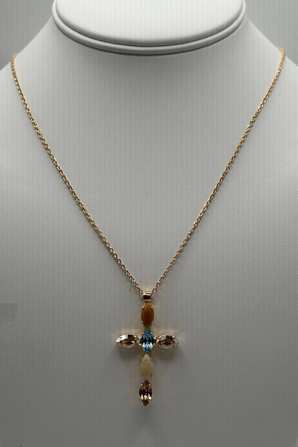 Marquise Cross Pendant in "Bourbon & Brass" - Yellow Gold BETTERBRANDJEWELRY:~~Unassigned~~ MICHALSMARIANA
