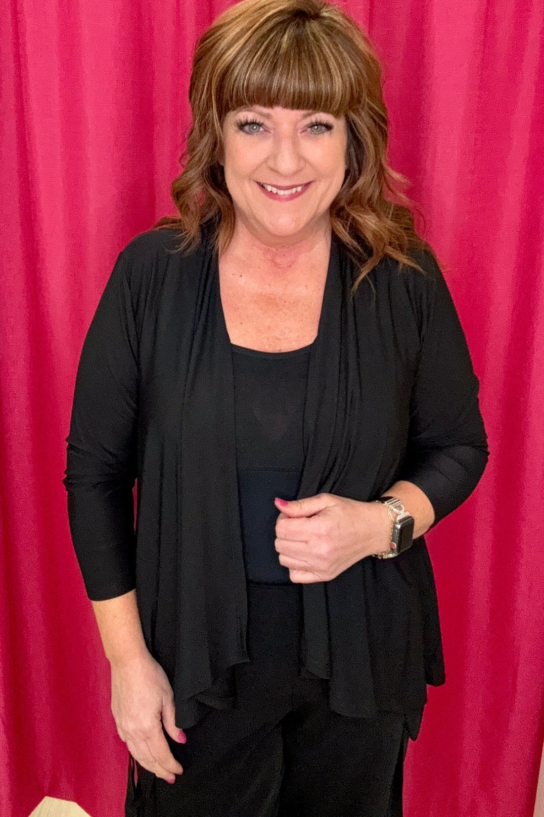 3/4 Sleeve Cardigan OUTFIT COMPLETER ZAC & RACHEL BLACK S