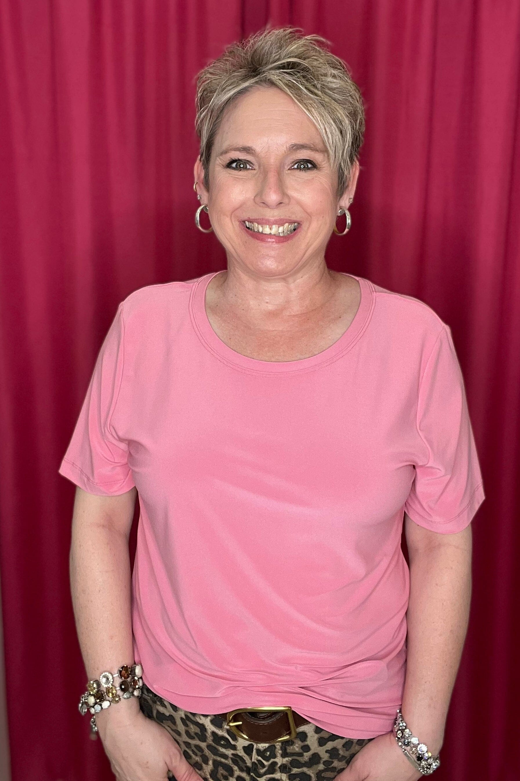 Scoop Neck Tee MISSY BASIC KNIT SOUTHERN LADY PINK S