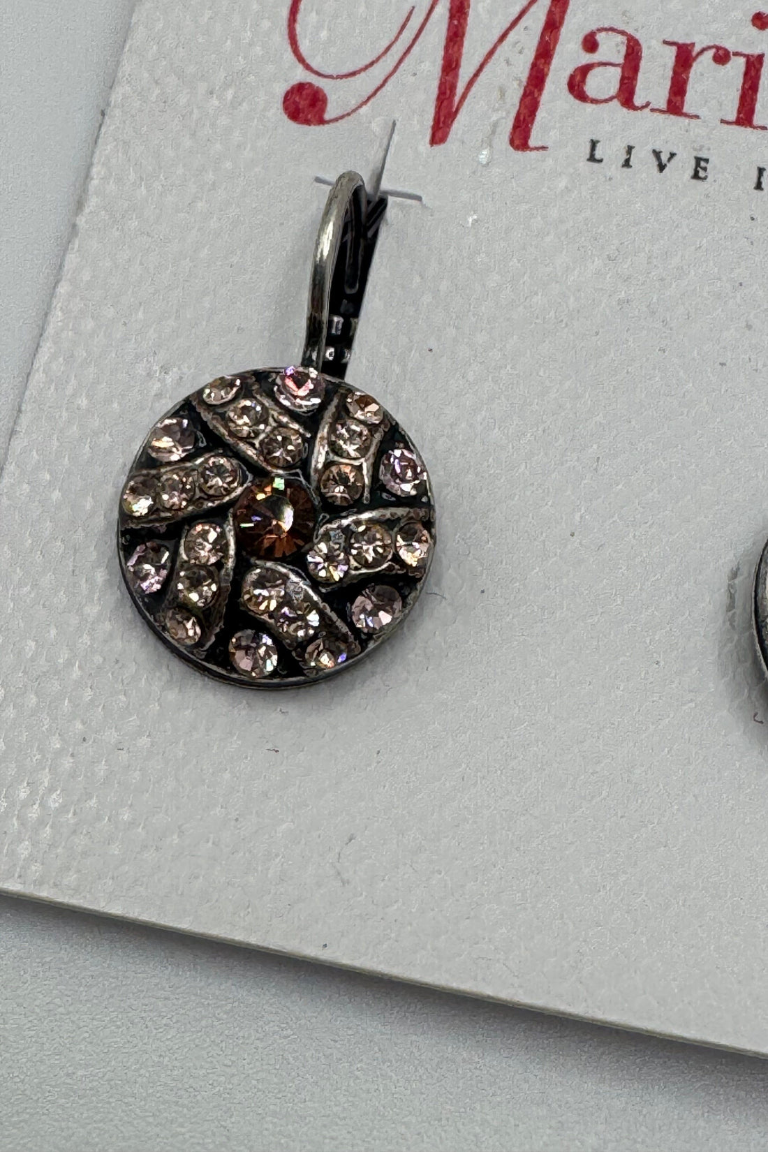 Large Swirl Pavé Leverback Earrings in ""Amaretto"" BETTERBRANDJEWELRY Mariana