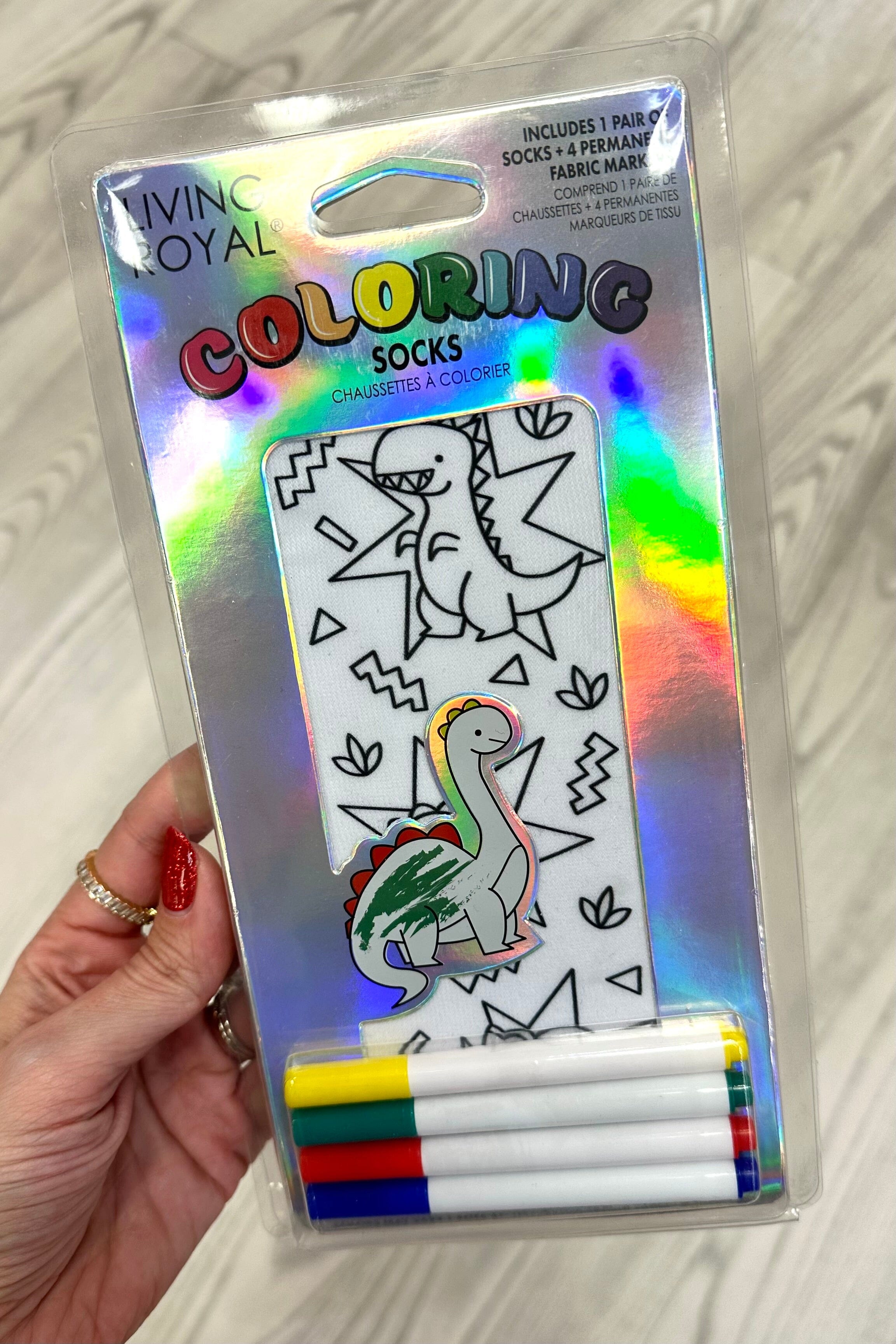 Dino Daze Coloring Socks GIFT/OTHER LIVINGROYAL