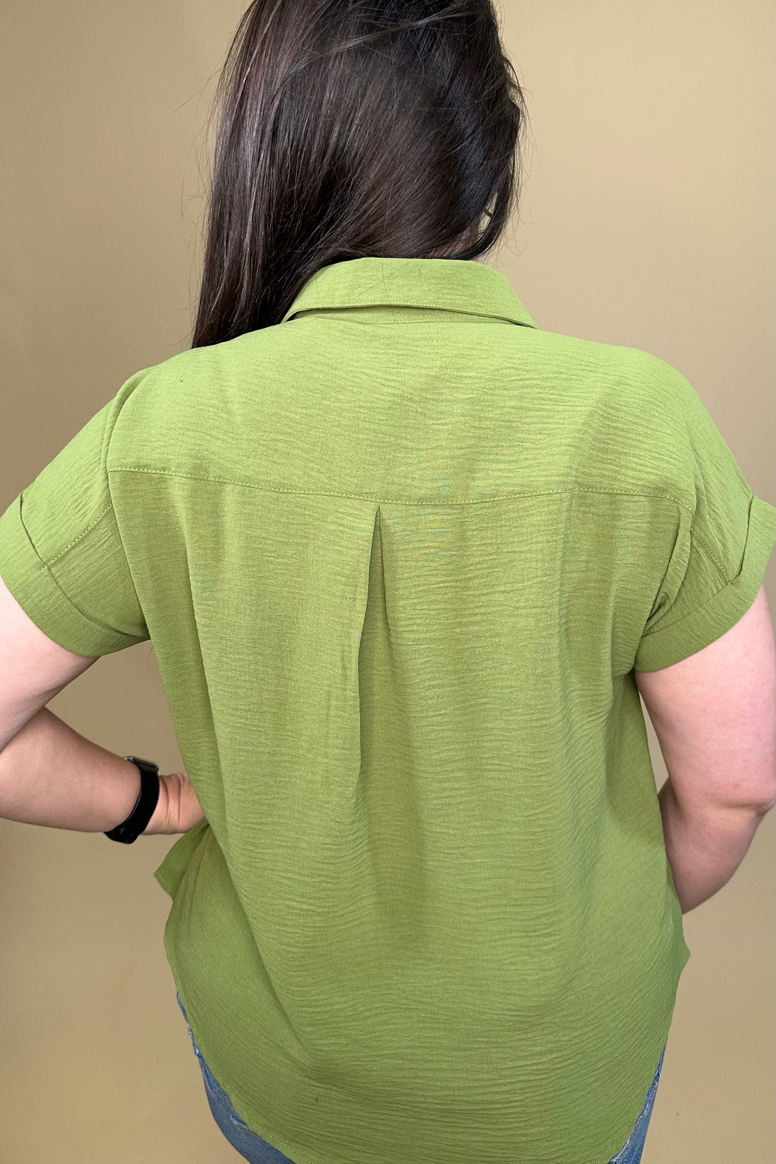 Short Sleeve Textured Button Down w/Collar MISSY TOP SPECIAL ZAC & RACHEL