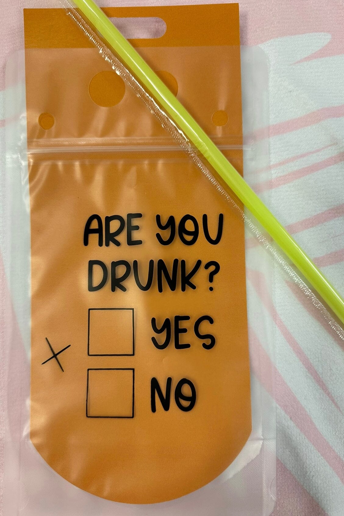 Drink Pouch With Straw GIFT/OTHER Drink Pouch Party DRUNKY/N