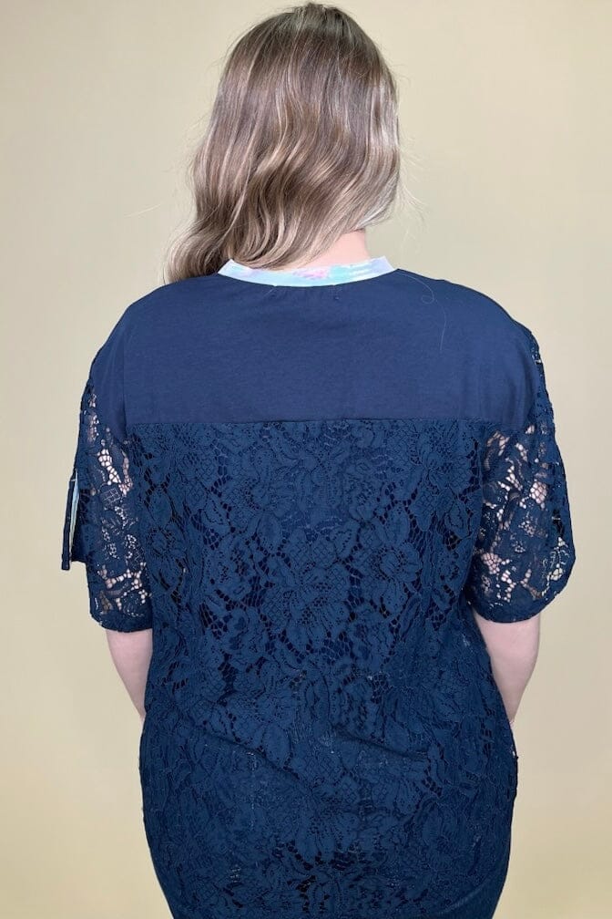 Short Sleeve Lace "USA" Jersey JRTOP CASUAL TOP SOUTHERN GRACE