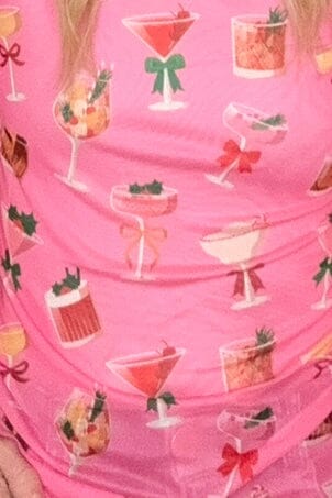 Holiday Drinks Mesh Top MISSY BASIC KNIT JESS LEA