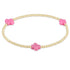 Enewton Signature Cross Gold Pattern 2mm Bead Bracelet- Bright Pink JEWELRY ENEWTON