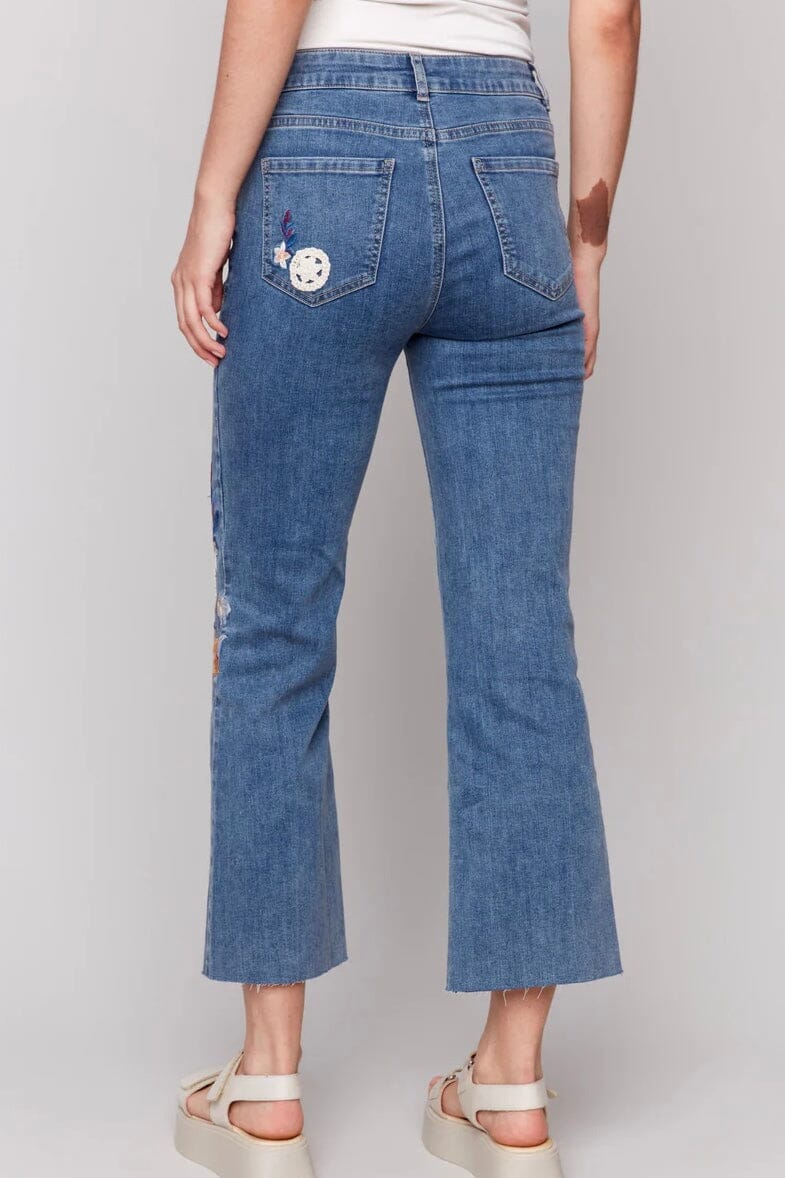Embroidered Crochet Denim Pant BOTTOMS CHARLIE B