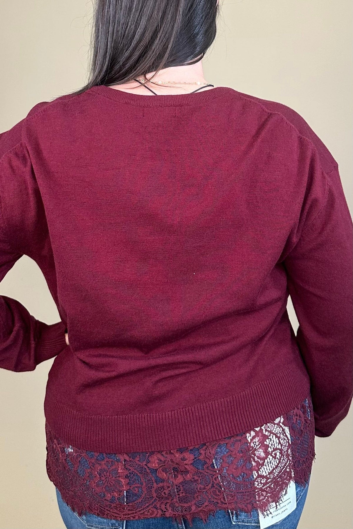 Long Lace Hem Sweater SWEATER:~~Unassigned~~ LOVETREE