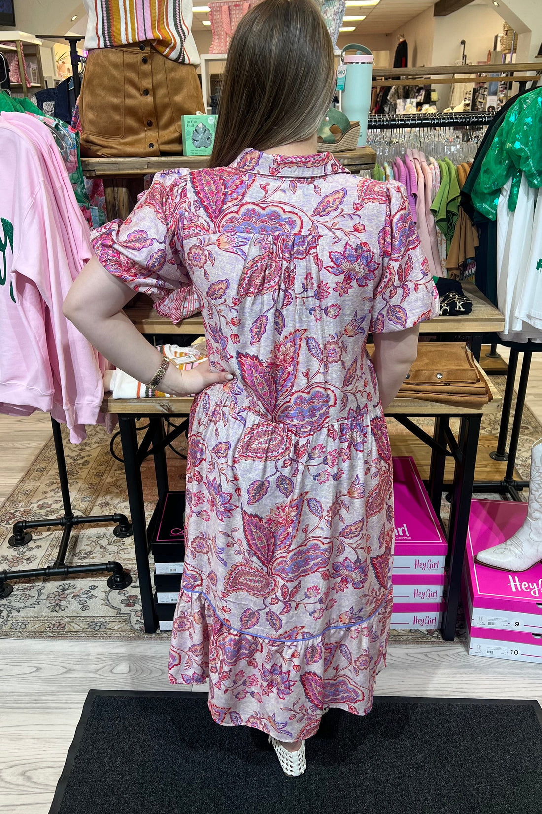 Paisley Print Midi Dress w/Collar DRESS UMGEE