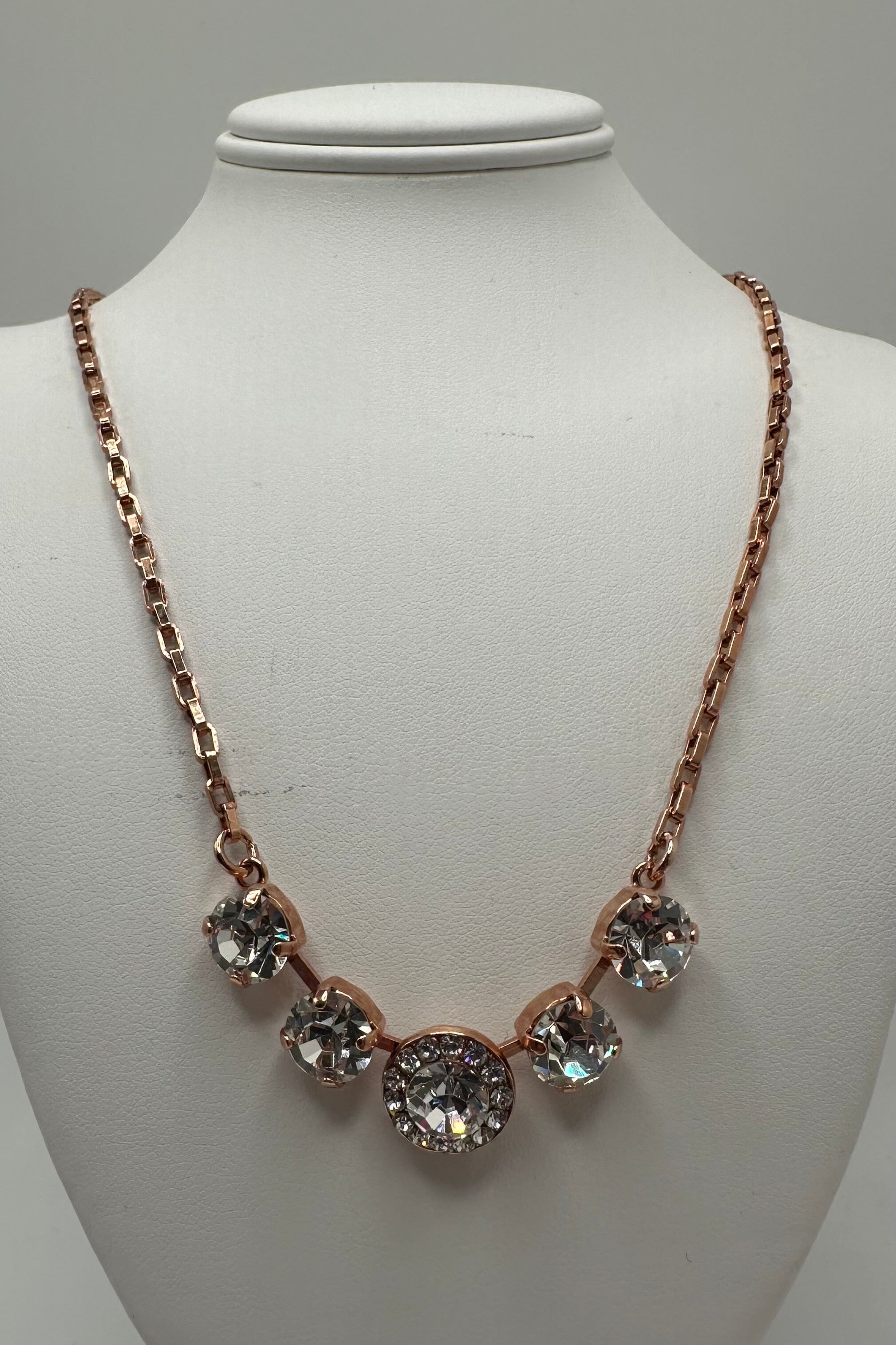 Five Stone Halo Pendant in "On A Clear Day" - Rose Gold BETTERBRANDJEWELRY MICHALSMARIANA