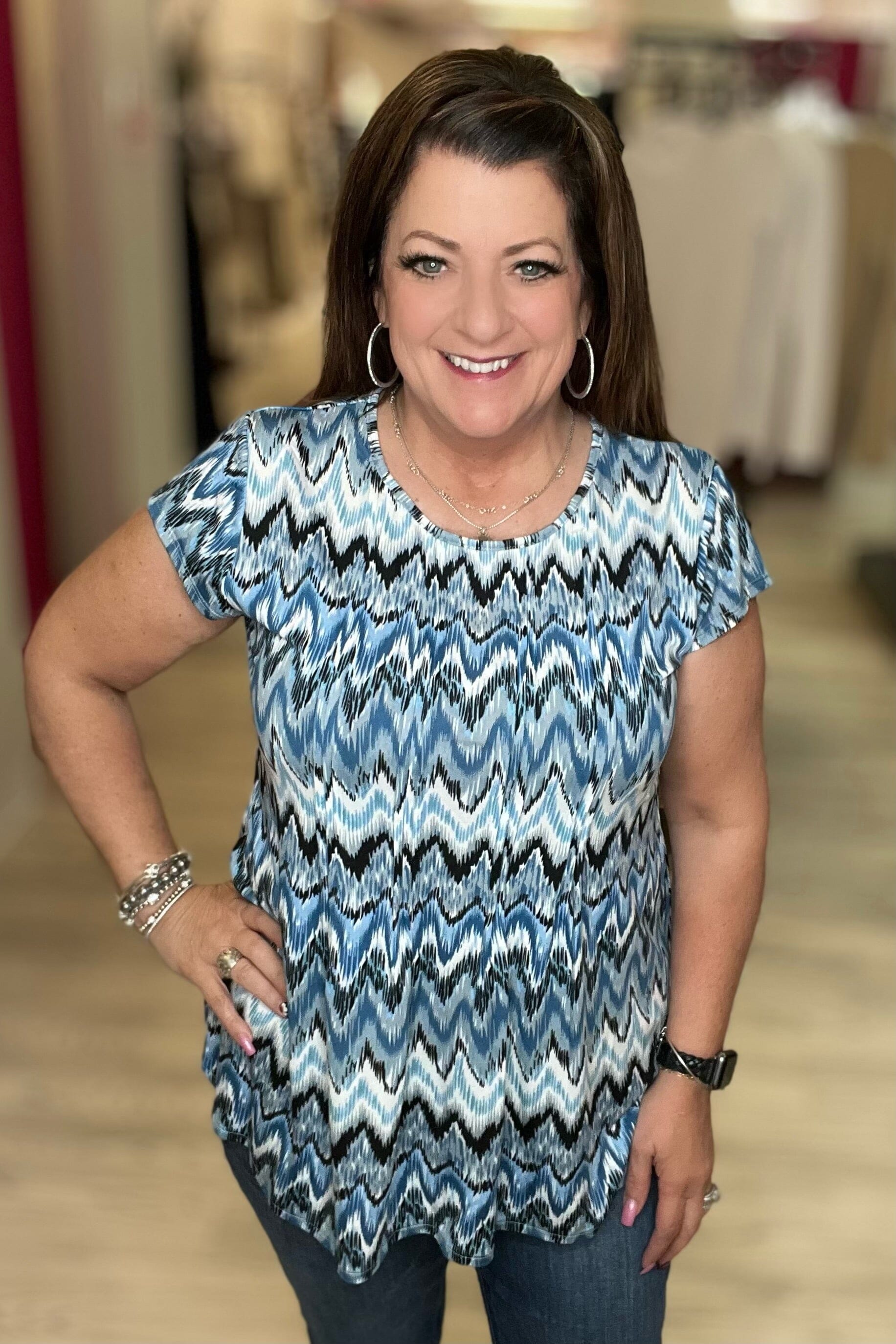 Chevron Print Top MISSY TOP SPECIAL SOUTHERN LADY
