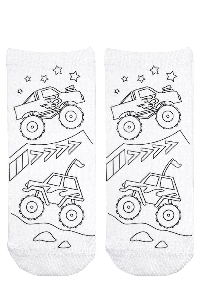 Monster Truck Coloring Socks GIFT/OTHER LIVINGROYAL