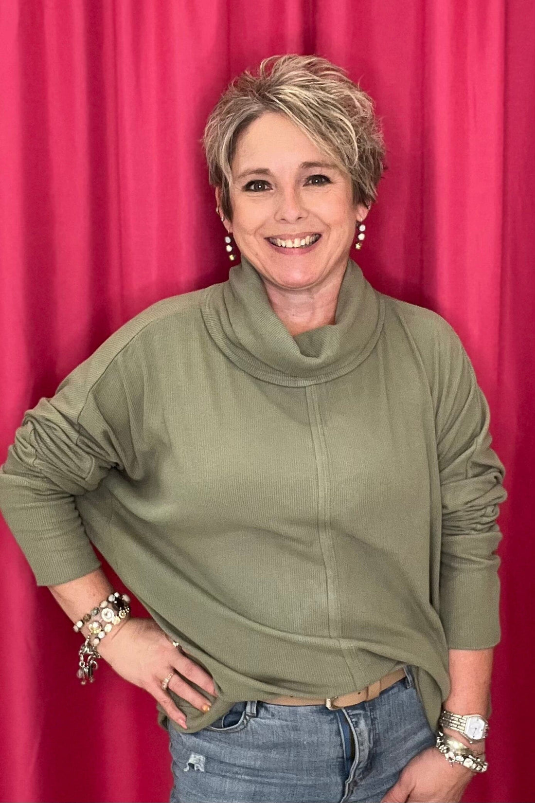 Long Sleeve Turtle Neck Sweater JRTOP CASUAL TOP VERYJ SAGE S