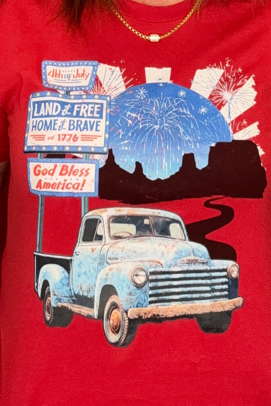 Land Of the Free T-Shirt MISSY BASIC KNIT STERLINGKREEK